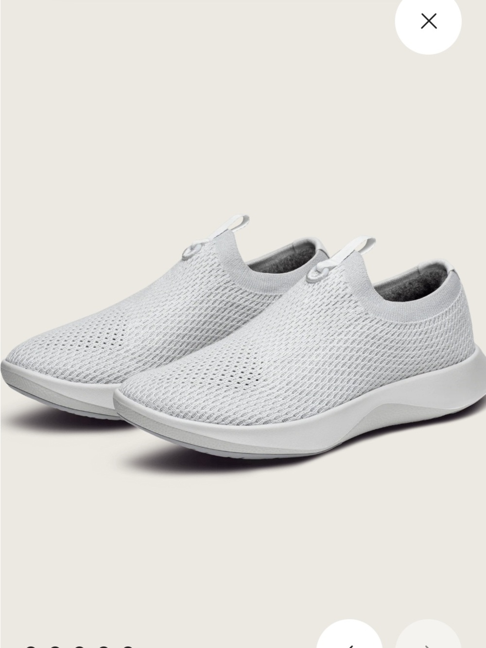 allbirds Men's White Knit Slip-On Sneakers